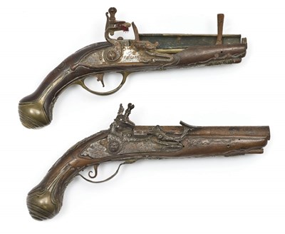Lot 407 - A 40 BORE D.B. FRENCH FLINTLOCK PISTOL