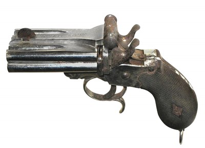 Lot 458 - A RARE 7MM ITALIAN EIGHT SHOT CENTRE FIRE VOLLEY PISTOL