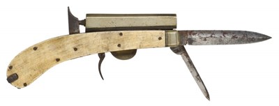 Lot 459 - A 120 BORE PERCUSSION KNIFE-PISTOL BY JAMES RODGERS