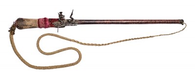 Lot 461 - A 54 BORE CONTINENTAL FLINTLOCK COMBINED PISTOL AND WHIP
