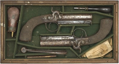Lot 467 - A CASED PAIR OF 30 BORE PERCUSSION BELT PISTOLS BY JOSEPH LANG