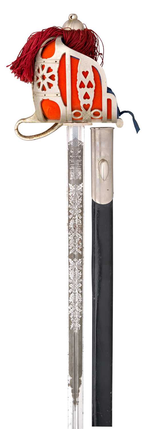 Lot 137 - A HIGHLAND BASKET-HILTED BROADSWORD BY WILKINSON