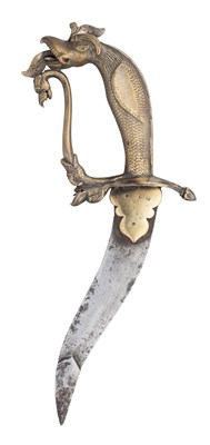 Lot 50 - AN INDIAN DAGGER (KHANJAR), 19TH CENTURY,  POSSIBLY MADRAS, TAMIL NADU