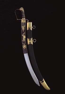 Lot 58 - A BLUE AND GILT SWORD BY PROSSER