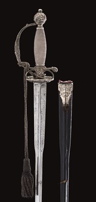 Lot 171 - A FINE SILVER-HILTED SMALL-SWORD RETAILED BY MATTHEW FEESEY