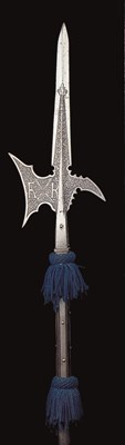 Lot 192 - A FINE GERMAN ETCHED HALBERD OF THE guard of the EMPEROR FERDINAND I