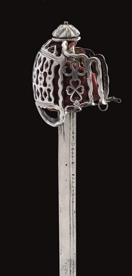 Lot 253 - A FINE AND RARE SCOTTISH BACK-SWORD WITH BASKET HILT SIGNED BY WALTER ALLAN OF STIRLING
