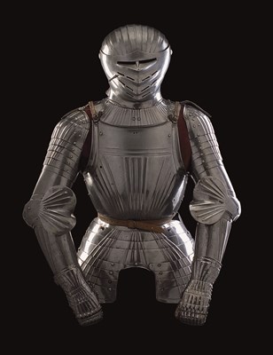 Lot 258 - A COMPOSITE SOUTH GERMAN FLUTED HALF-ARMOUR FOR FIELD USE IN THE SO-CALLED 'MAXIMILIAN' FASHION