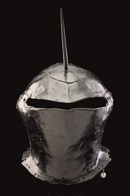 Lot 266 - A 'FROG-MOUTHED' JOUSTING HELM IN 15TH CENTURY ENGLISH STYLE
