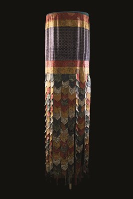 Lot 336 - A RARE PAIR OF MONGOLIAN LONG CEREMONIAL BANNERS