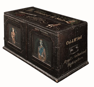 Lot 338 - A PAINTED MILITARY CHEST