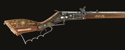 Lot 360 - A SILESIAN WHEEL-LOCK BIRDING GUN (TSCHINKE)