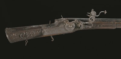 Lot 364 - A GERMAN WHEEL-LOCK SPORTING GUN