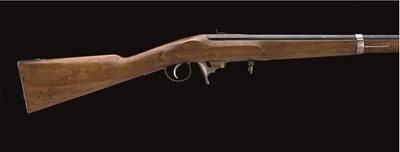 Lot 426 - A RARE CONTINENTAL SIGRIST PATENT PERCUSSION UNDER HAMMER RIFLE