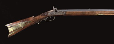 Lot 447 - A .44 CALIBRE AMERICAN PERCUSSION PLAINS RIFLE BY J.FORDNEY