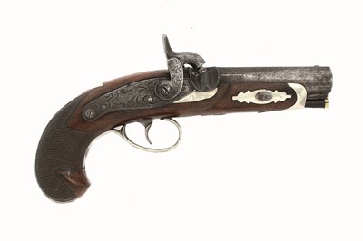 Lot 455 - A .41 CALIBRE AMERICAN PERCUSSION DERRINGER BY SCHMIDT & CO. HOUSTON