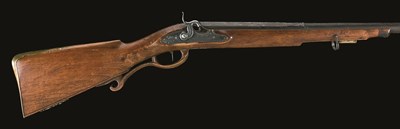 Lot 483 - AN AUSTRIAN PERCUSSION SPORTING RIFLE