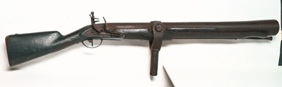 Lot 486 - A MASSIVE FLINTLOCK DECK OR RAMPART BLUNDERBUSS