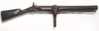 Lot 487 - A MASSIVE FLINTLOCK DECK OR RAMPART BLUNDERBUSS