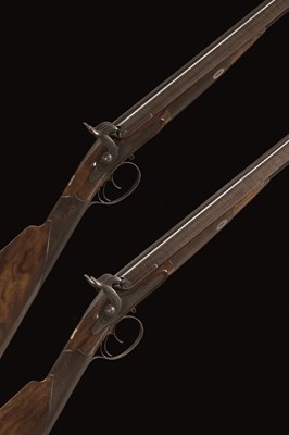 Lot 494 - A FINE PAIR OF 15 BORE ROYAL D.B. PERCUSSION SPORTING GUNS BY C. MOORE