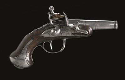Lot 498 - A FRENCH FLINTLOCK TURN-OFF PISTOL BY CDE COIGNET
