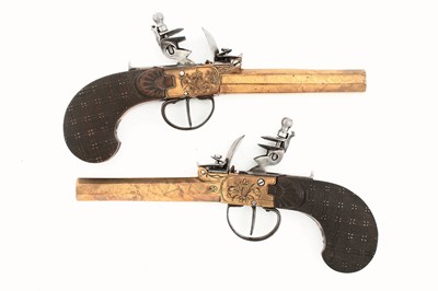 Lot 499 - A PAIR OF LIÃˆGOIS FLINTLOCK POCKET PISTOLS