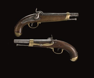 Lot 517 - A BELGIAN PERCUSSION PISTOL OF REGULATION TYPE BY PIRLOT FRÃˆRES Ã€ LIÃˆGE