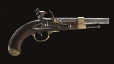 Lot 518 - A FRENCH MODEL AN 13 FLINTLOCK CAVALRY PISTOL