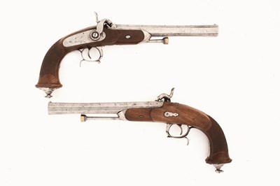Lot 522 - A PAIR OF FRENCH MODEL 1833 RIFLED OFFICER'S PISTOLS