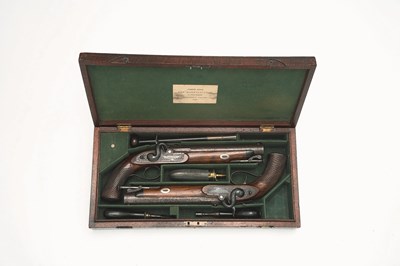 Lot 529 - A FINE PAIR OF PERCUSSION OFFICER'S PISTOLS BY JOSEPH KEMP