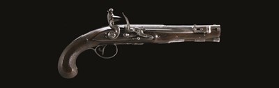 Lot 534 - A FLINTLOCK TRAVELLING PISTOL BY HAY