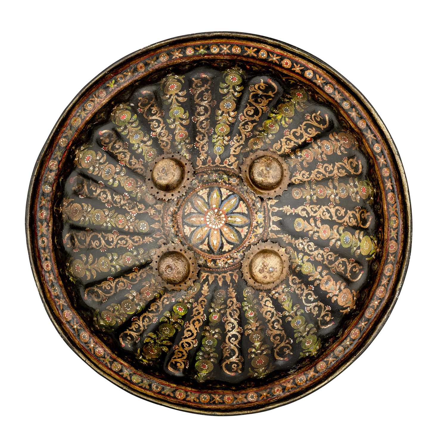 Lot 94 - A CENTRAL INDIAN HIDE SHIELD (DHAL), 18TH/19TH CENTURY