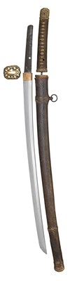 Lot 7 - A JAPANESE W. W. II OFFICER'S SWORD (KATANA)