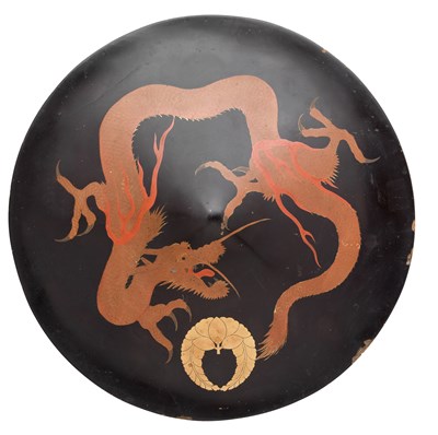 Lot 18 - A JAPANESE LACQUERED HELMET (JINGASA)