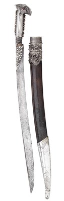 Lot 61 - AN OTTOMAN BALKAN SILVER-MOUNTED SHORTSWORD (YATAGHAN)