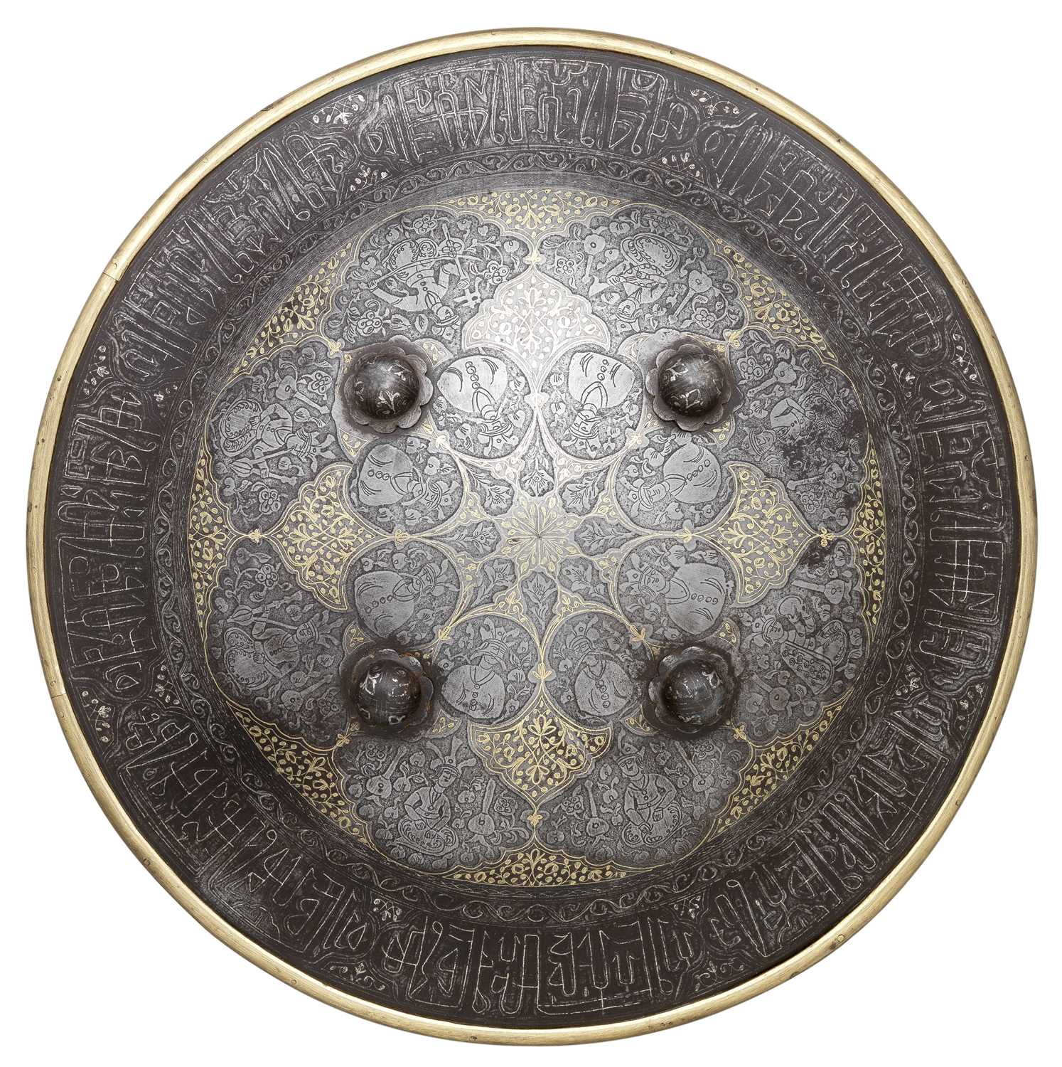 Lot 76 - **AN INDO-PERSIAN SHIELD (DHAL)