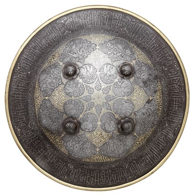 Lot 76 - **AN INDO-PERSIAN SHIELD (DHAL)