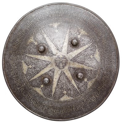 Lot 77 - AN INDIAN DECORATED SHIELD (DHAL)