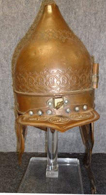 Lot 79 - A COPPER HELMET IN OTTOMAN TURKISH 16TH CENTURY STYLE