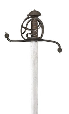 Lot 125 - A NORTH EUROPEAN BASKET-HILTED MILITARY BACKSWORD