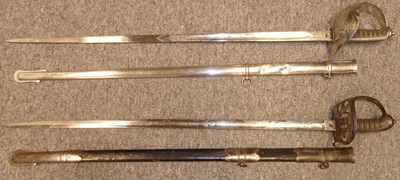 Lot 138 - A VICTORIAN INDIAN 1897 PATTERN INFANTRY OFFICER'S SWORD AND A VICTORIAN INDIAN LIGHT INFANTRY OFFIC