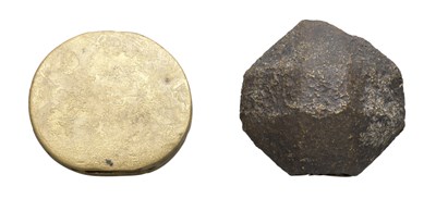 Lot 175 - TWO DETACHED LATTEN SWORD POMMELS