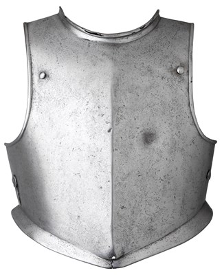 Lot 191 - A RARE ENGLISH HARQUEBUSIER'S BREASTPLATE OF 'DUPLEX' CONSTRUCTION