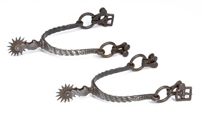 Lot 235 - A PAIR OF SPURS, LATE 18TH/19TH CENTURY