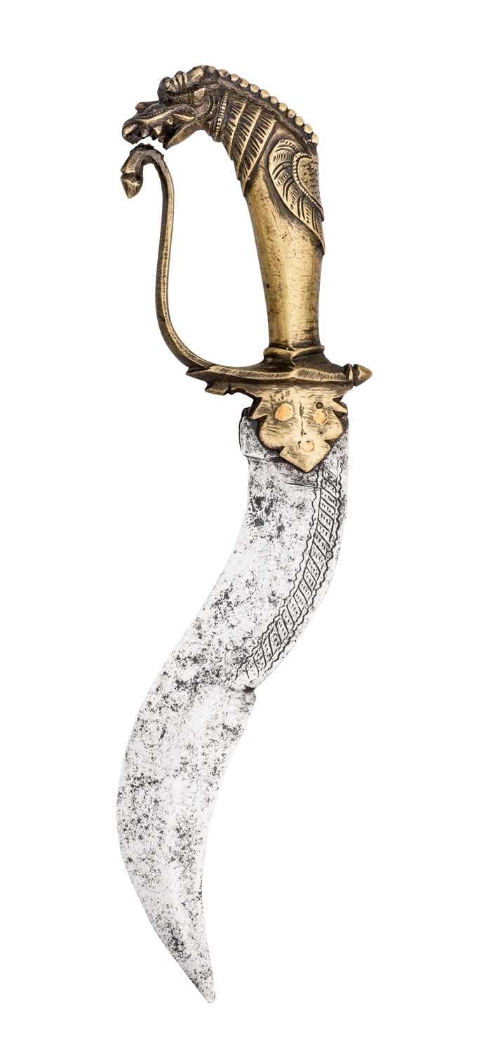 Lot 151 - AN INDIAN DAGGER (KHANJAR), 18TH/19TH CENTURY,  POSSIBLY MADRAS, TAMIL NADU