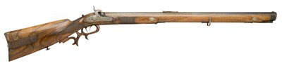 Lot 268 - **A 28 BORE GERMAN PERCUSSION TARGET RIFLE BY ANTON BAUMANN