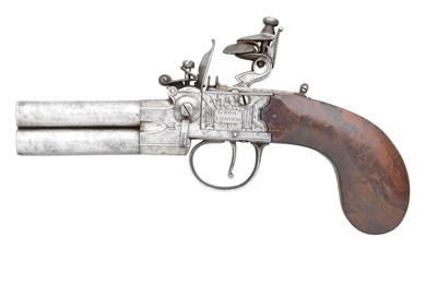 Lot 303 - **A RARE 80 BORE FOUR BARELLED FLINTLOCK TRAVELLING PISTOL BY DURS EGG