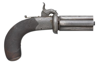 Lot 325 - **AN 80 BORE FOUR-SHOT SINGLE ACTION PERCUSSION PEPPERBOX REVOLVER