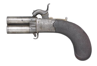 Lot 335 - **AN 80 BORE PERCUSSION TURNOVER PISTOL SIGNED W. RICHARDS