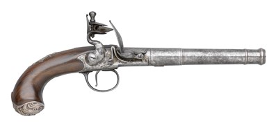 Lot 360 - **A 22 BORE FLINTLOCK PISTOL BY GRIFFIN AND TOW